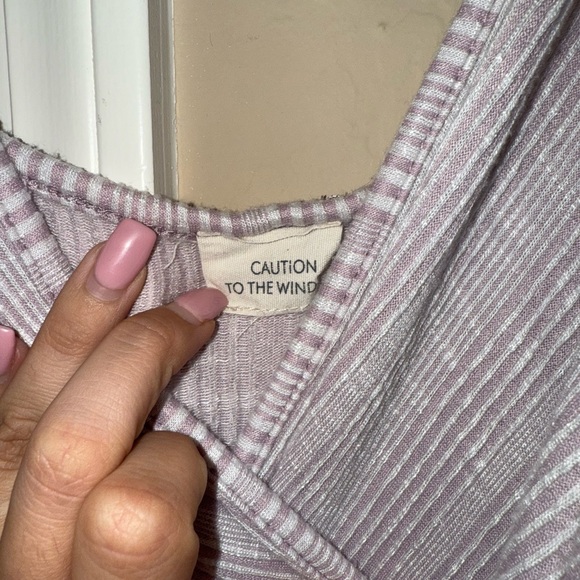 Caution To The Wind Lilac Striped Maxi Dress - Picture 2 of 4